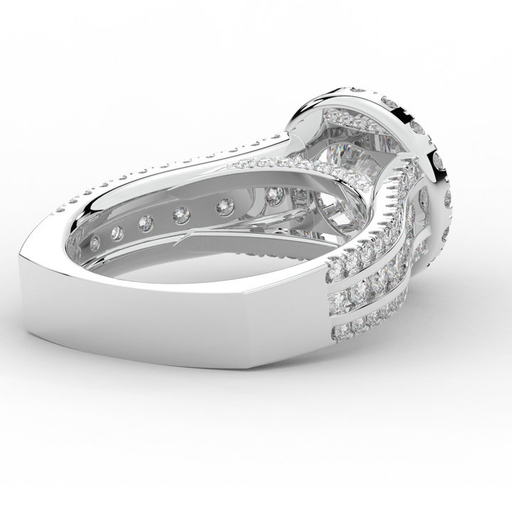 2.90CT.TW ROUND LAB DIAMOND HALO ENGAGEMENT RING - Nazarelle