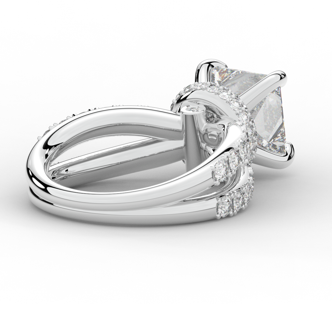 5.25CT.TW PRINCESS LAB DIAMOND ENGAGEMENT RING - Nazarelle