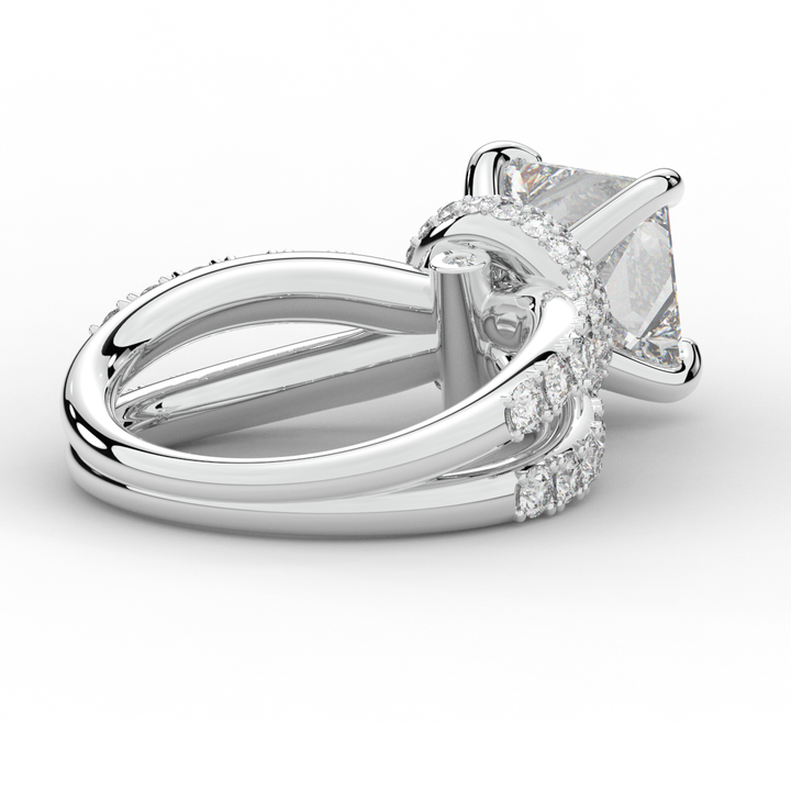 5.25CT.TW PRINCESS LAB DIAMOND ENGAGEMENT RING - Nazarelle