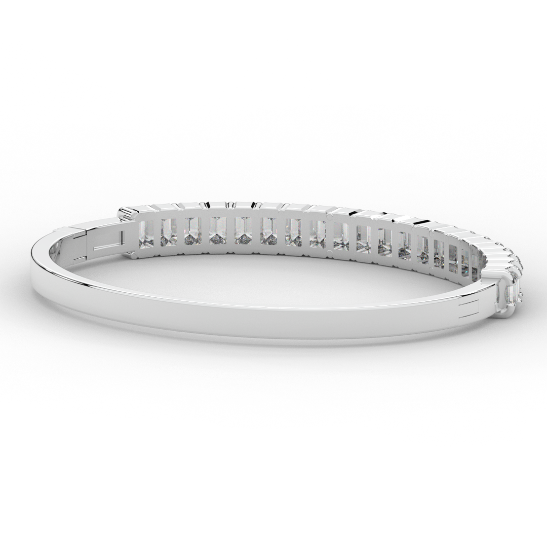 6.50CT.TW EMERALD CUT LAB DIAMOND BANGLE - Nazarelle