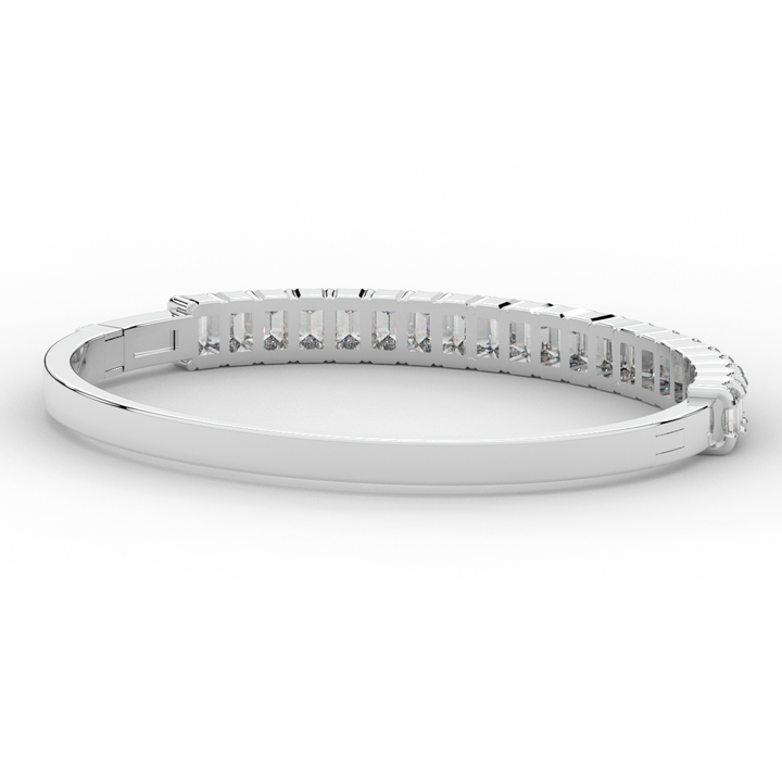 6.50CT.TW EMERALD CUT LAB DIAMOND BANGLE - Nazarelle
