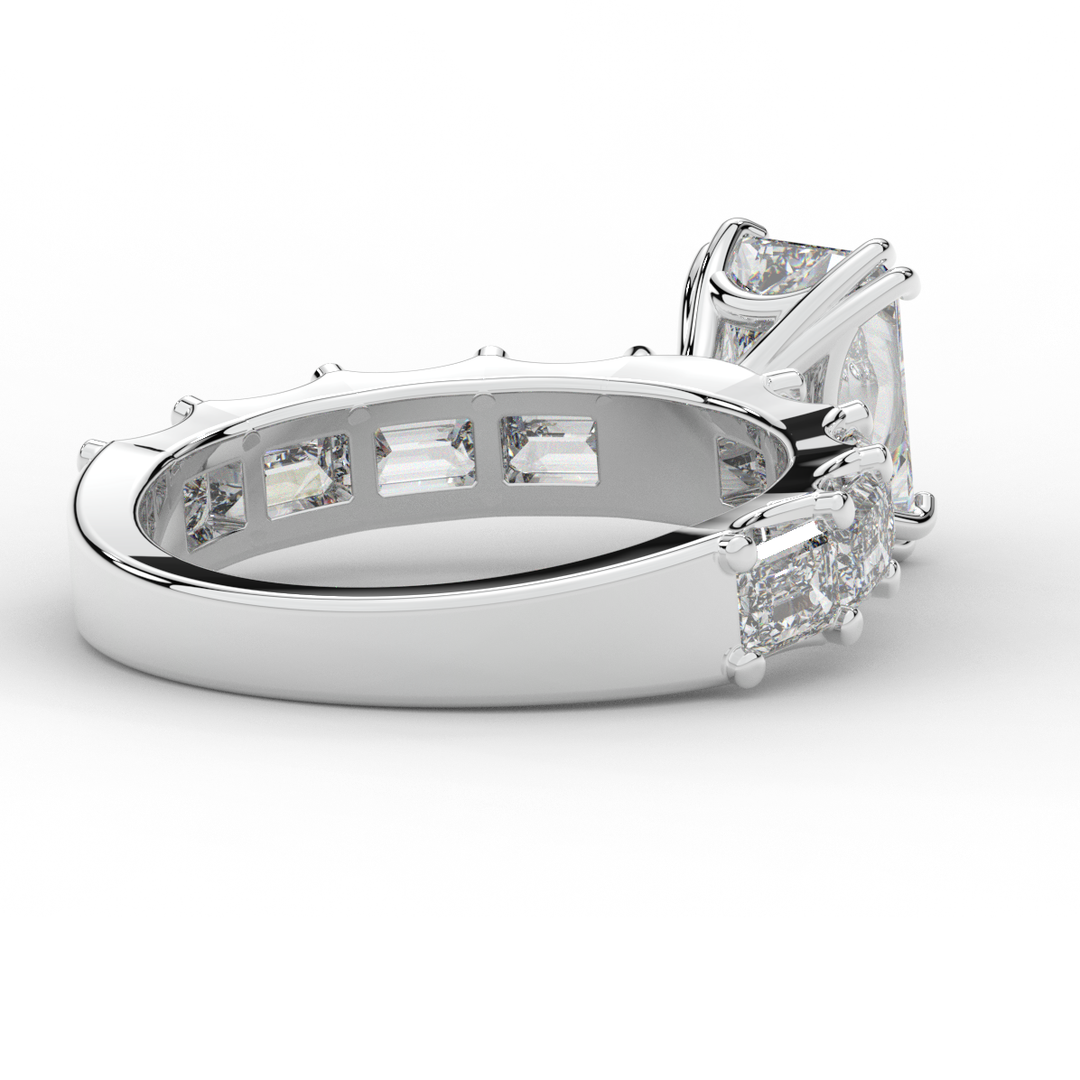 3.75CT.TW RADIANT LAB DIAMOND SOLITAIRE ENGAGEMENT RING - Nazarelle