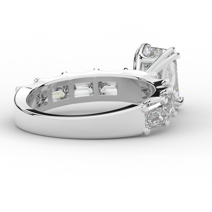 3.75CT.TW RADIANT LAB DIAMOND SOLITAIRE ENGAGEMENT RING - Nazarelle