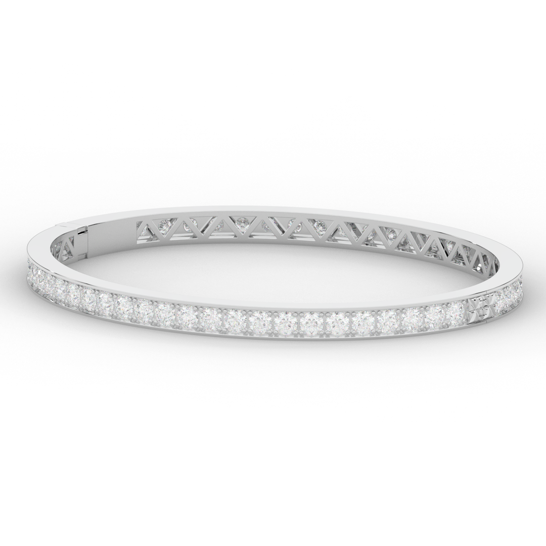 5.10CT.TW ROUND LAB DIAMOND BANGLE - Nazarelle