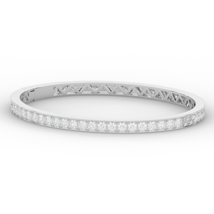 5.10CT.TW ROUND LAB DIAMOND BANGLE - Nazarelle