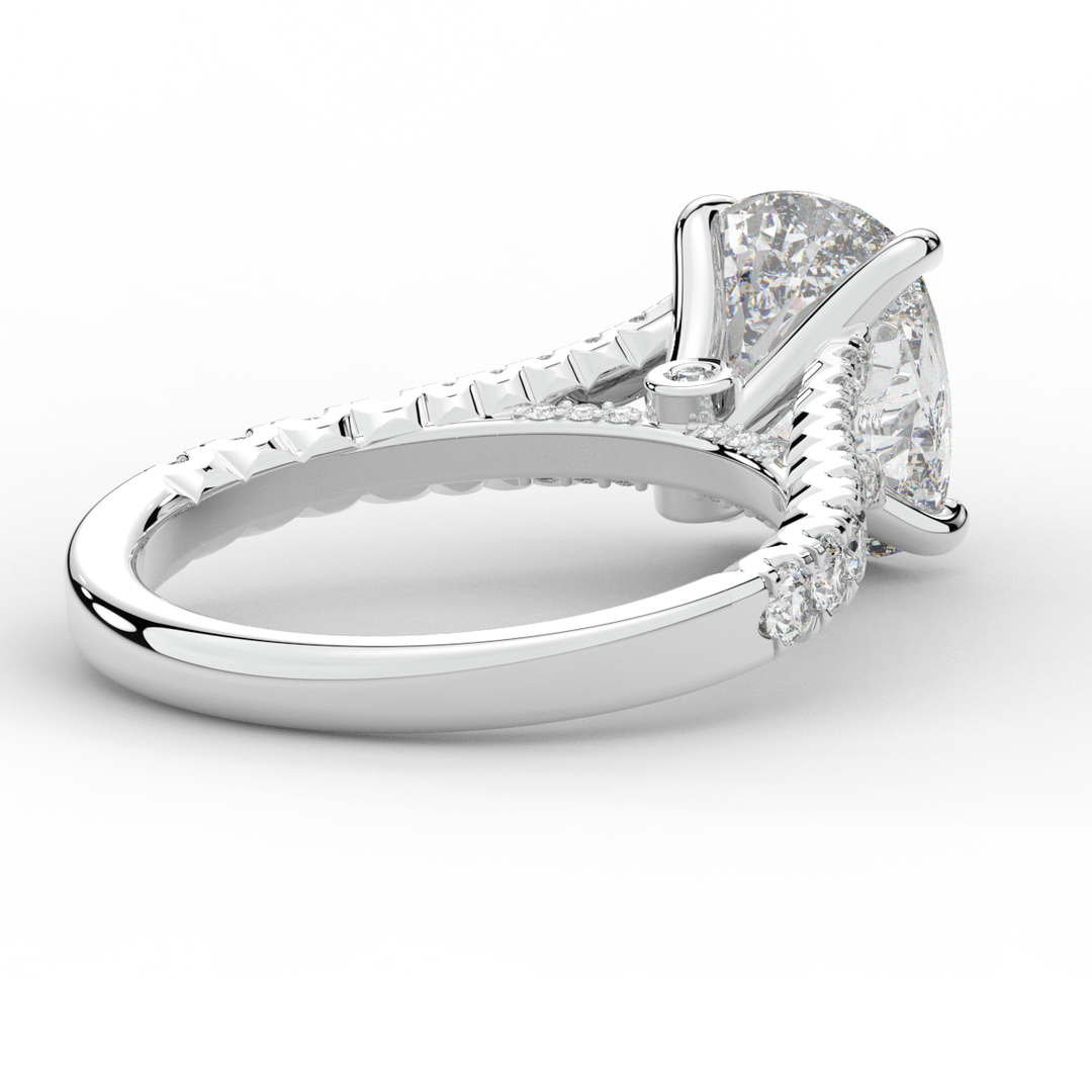 3.45CT.TW CUSHION LAB DIAMOND ENGAGEMENT RING - Nazarelle