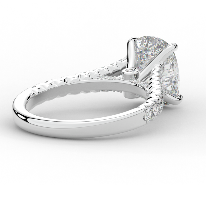 3.45CT.TW CUSHION LAB DIAMOND ENGAGEMENT RING - Nazarelle