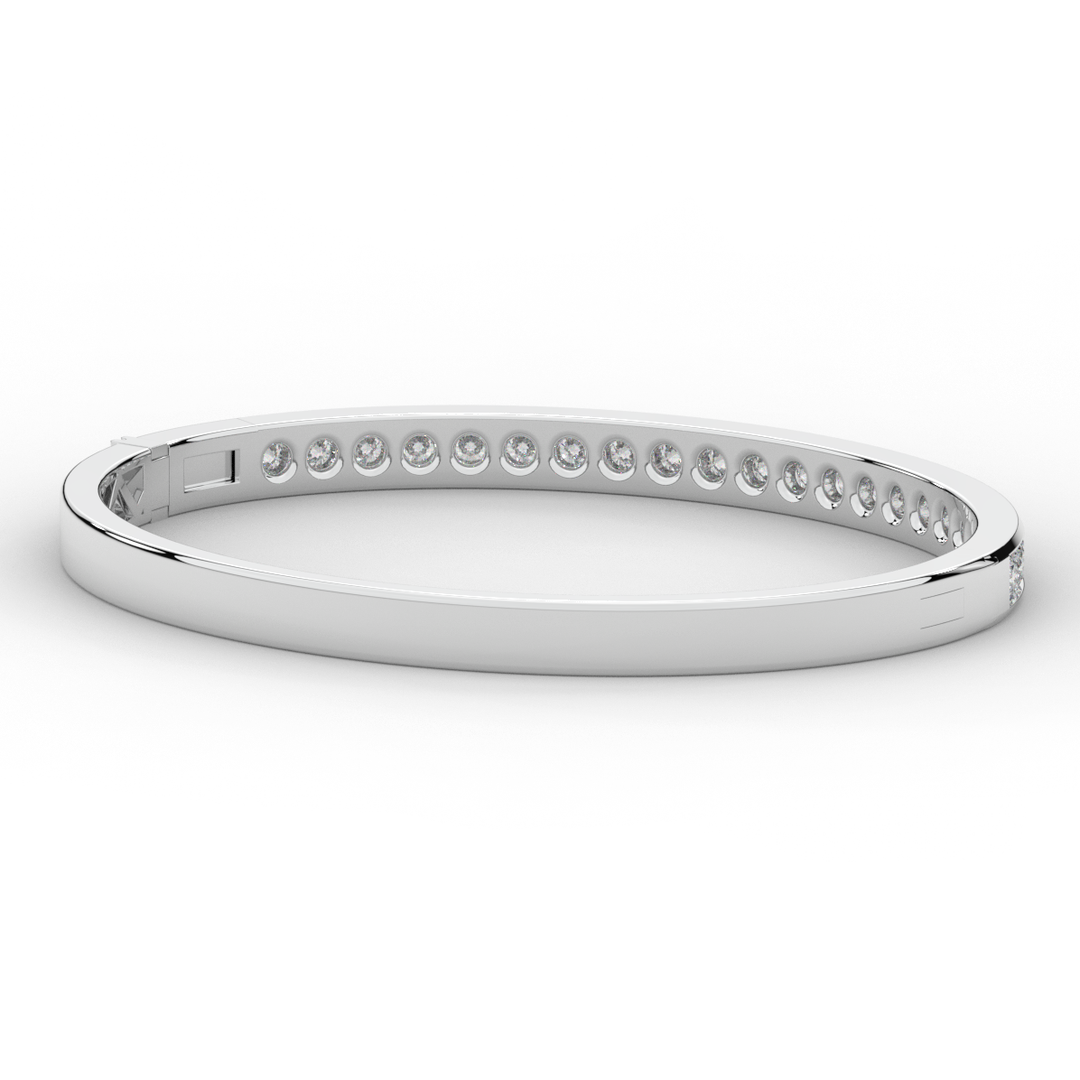 2.75CT.TW ROUND LAB CHANNEL SET DIAMOND BANGLE - Nazarelle