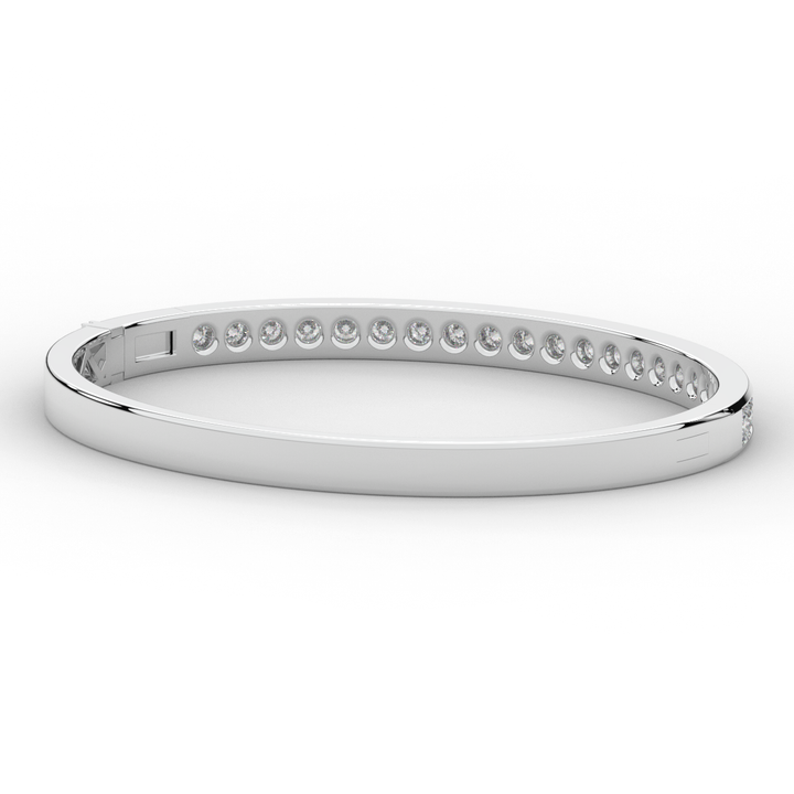 2.75CT.TW ROUND LAB CHANNEL SET DIAMOND BANGLE - Nazarelle