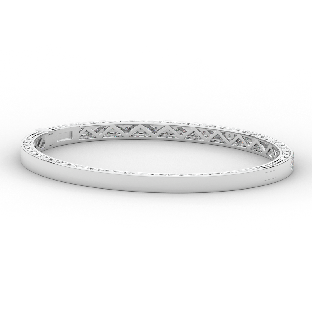 0.75CT.TW 3 ROW ROUND LAB DIAMOND  BANGLE - Nazarelle