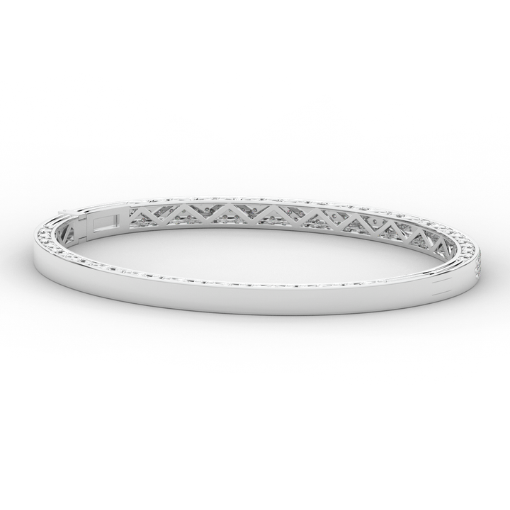 0.75CT.TW 3 ROW ROUND LAB DIAMOND  BANGLE - Nazarelle