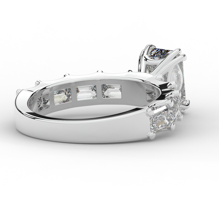 3.75CT.TW EMERALD CUT LAB DIAMOND SOLITAIRE ENGAGEMENT RING - Nazarelle