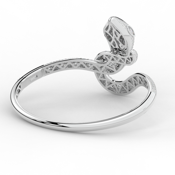 4.90CT.TW ROUND AND PEAR LAB DIAMOND SNAKE BANGLE - Nazarelle