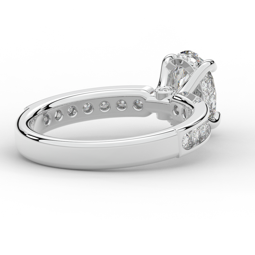 1.95CT.TW OVAL LAB DIAMOND UNDERHALO ENGAGEMENT RING - Nazarelle