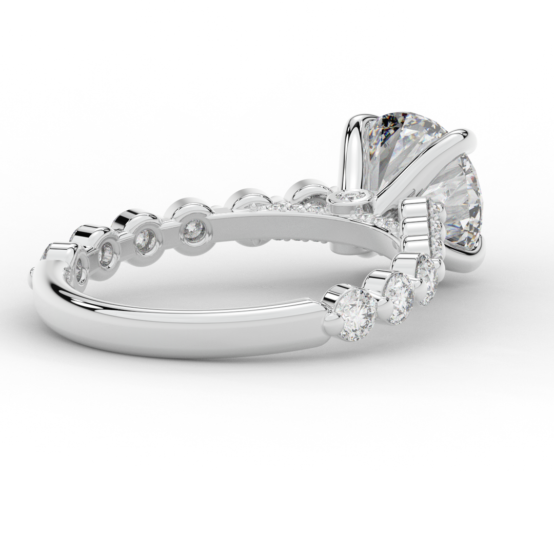 3.90CT.TW ROUND LAB DIAMOND ENGAGEMENT RING - Nazarelle