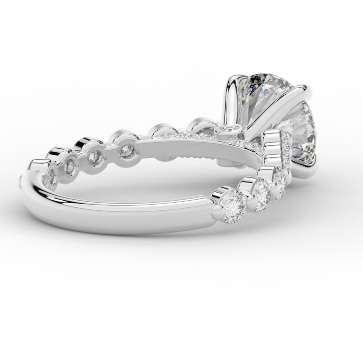 3.90CT.TW ROUND LAB DIAMOND ENGAGEMENT RING - Nazarelle