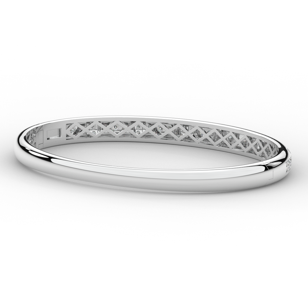 1.25CT.TW ROUND LAB DIAMOND BANGLE - Nazarelle