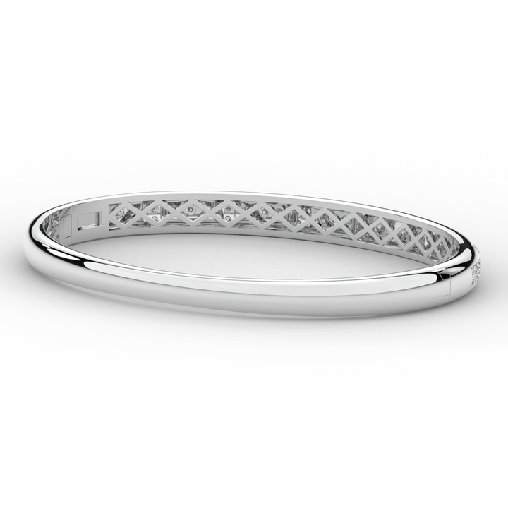 1.25CT.TW ROUND LAB DIAMOND BANGLE - Nazarelle