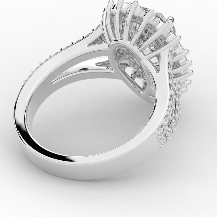 3.60CT.TW ROUND LAB DIAMOND ENGAGEMENT RING - Nazarelle