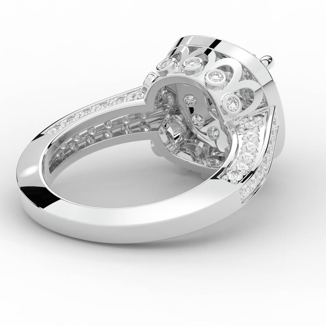 1.50CT.TW ROUND LAB DIAMOND HALO ENGAGEMENT RING - Nazarelle