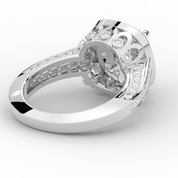 1.50CT.TW ROUND LAB DIAMOND HALO ENGAGEMENT RING - Nazarelle