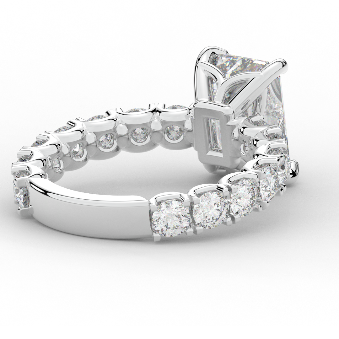 4.35CT.TW EMERALD CUT LAB DIAMOND ENGAGEMENT RING - Nazarelle