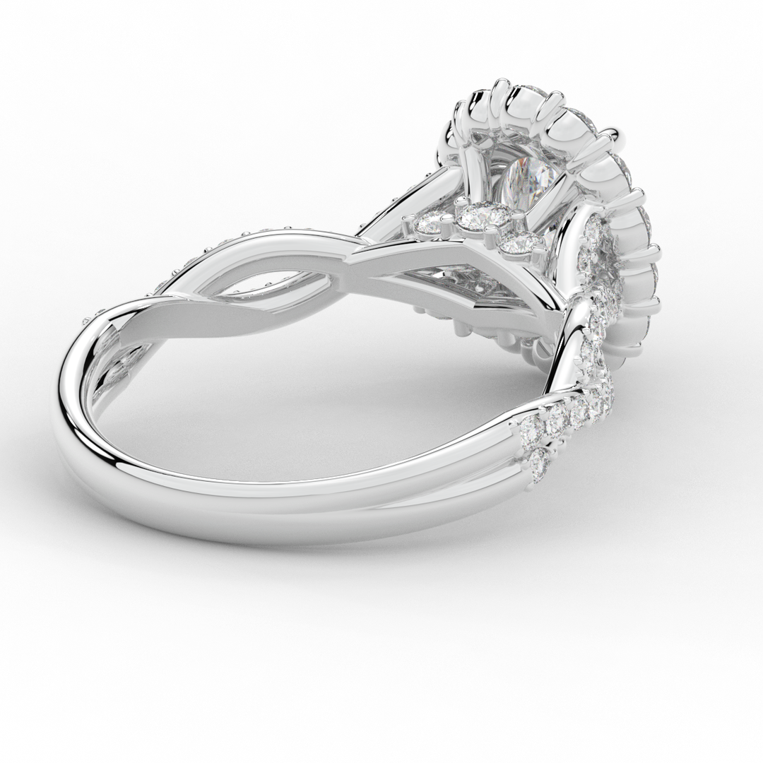 1.75CT.TW OVAL LAB DIAMOND HALO TWIST BAND ENGAGEMENT RING - Nazarelle