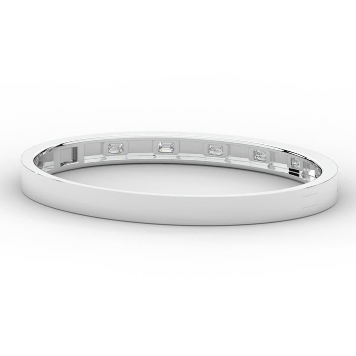 1.25CT.TW ROUND LAB DIAMOND BEZEL SET BANGLE - Nazarelle