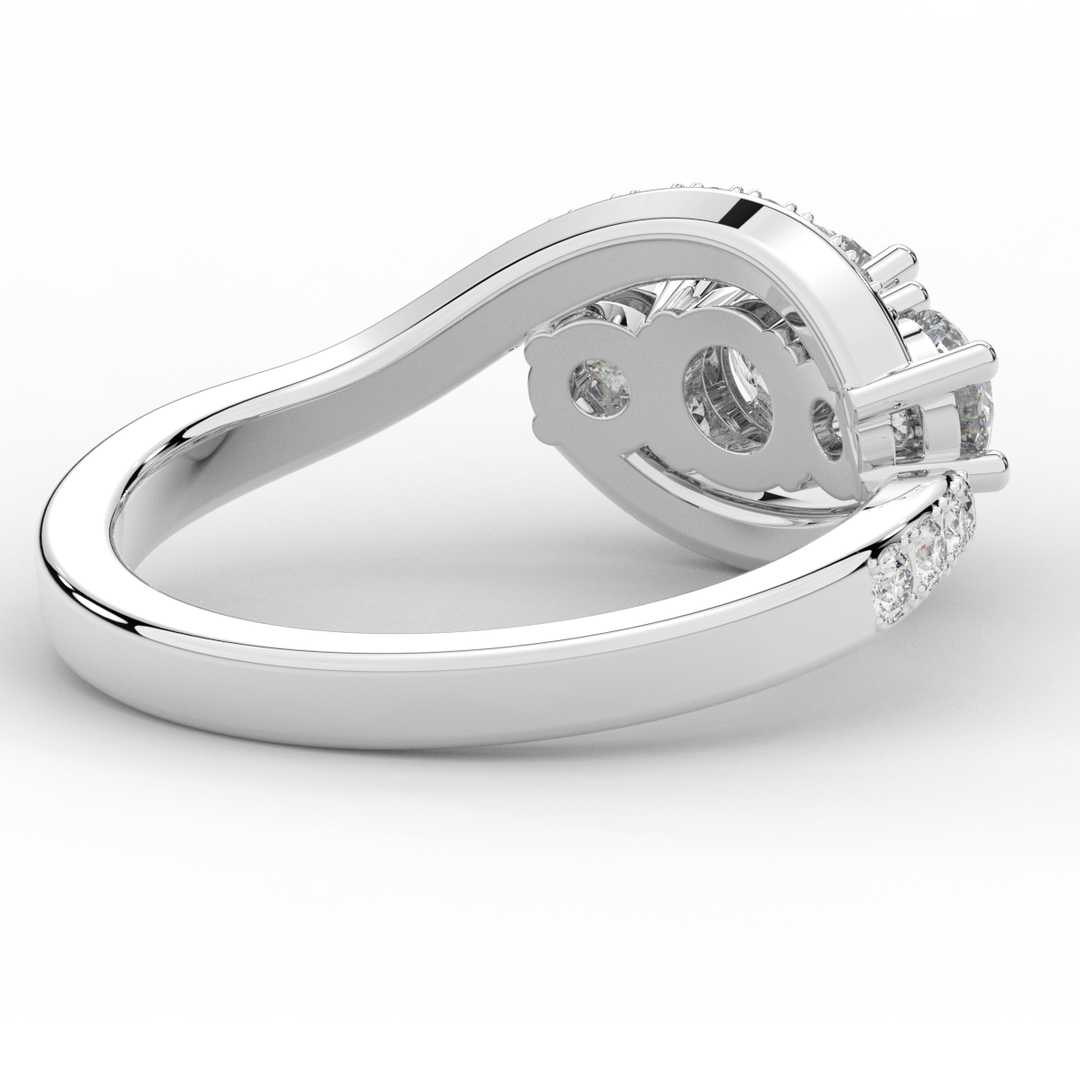 1.65CT.TW ROUND LAB DIAMOND TWIST HALO ENGAGEMENT RING - Nazarelle