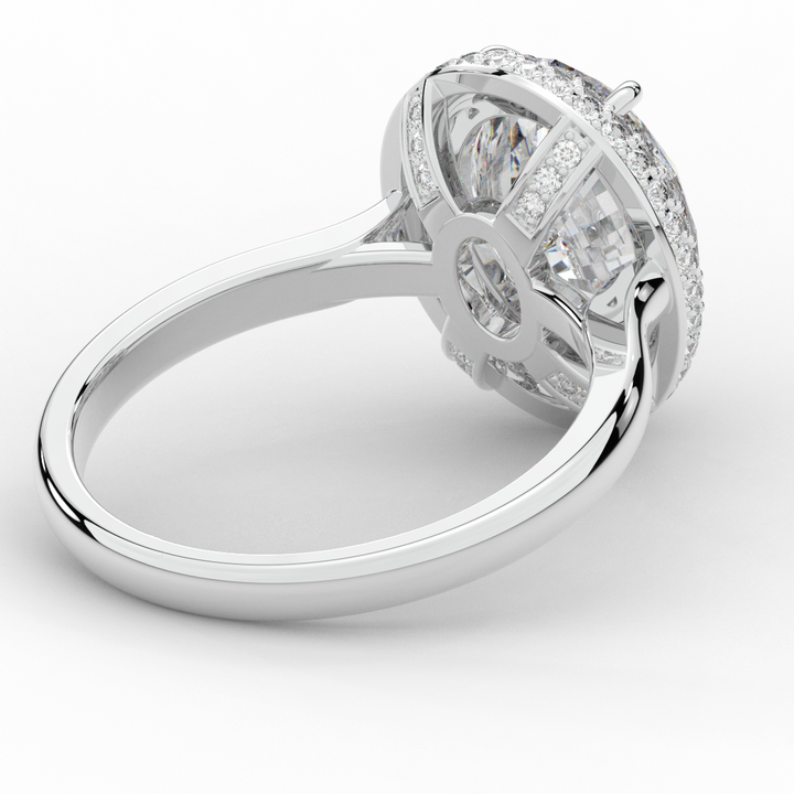 4.40CT.TW OVAL LAB DIAMOND HALO ENGAGEMENT RING - Nazarelle