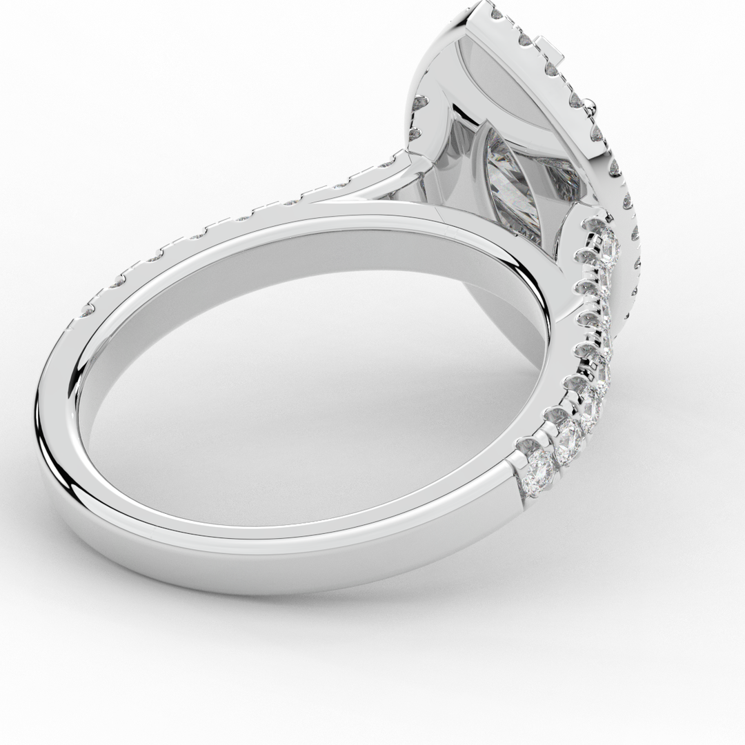 1.00CT.TW MARQUISE LAB DIAMOND HALO ENGAGEMENT RING - Nazarelle