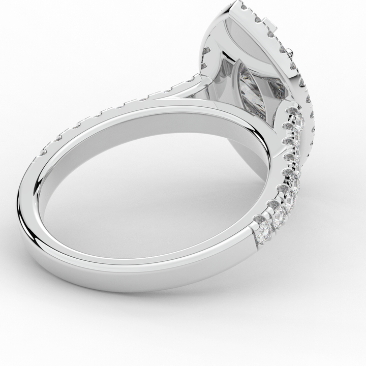 1.00CT.TW MARQUISE LAB DIAMOND HALO ENGAGEMENT RING - Nazarelle