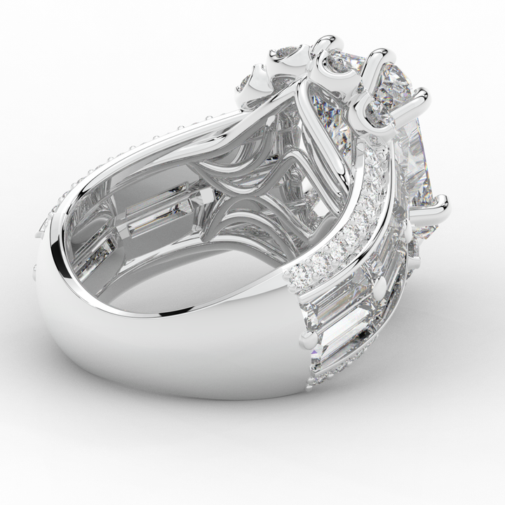 8.25CT.TW RADIANT LAB DIAMOND HALO ENGAGEMENT RING - Nazarelle