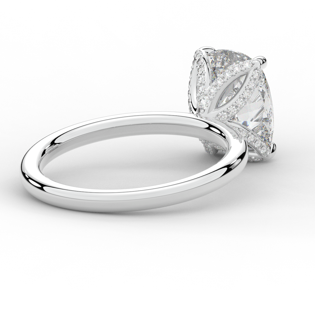 3.10CT.TW CUSHION LAB DIAMOND ENGAGEMENT RING - Nazarelle
