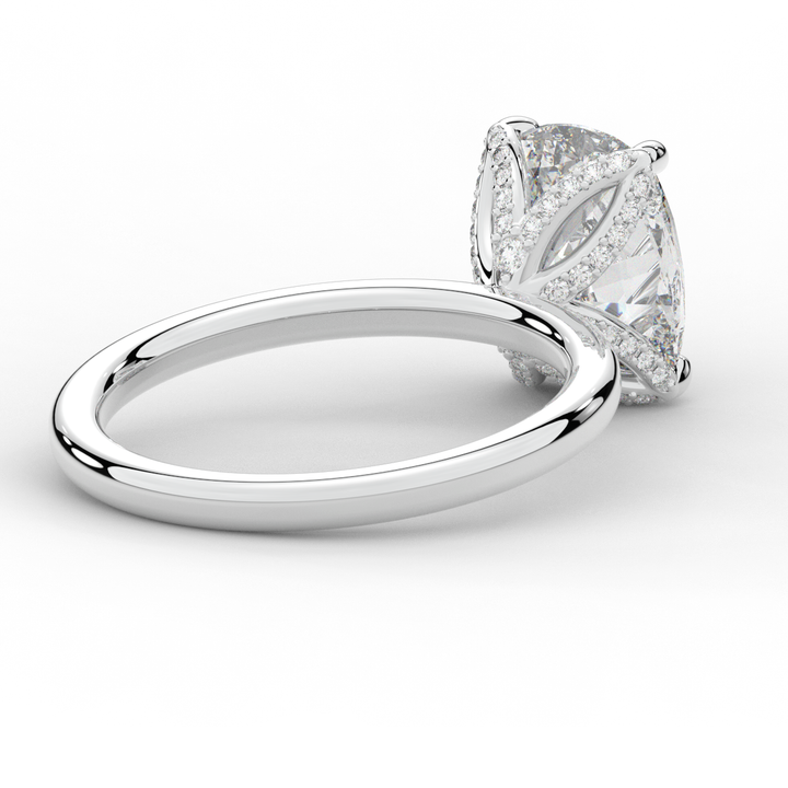 3.10CT.TW CUSHION LAB DIAMOND ENGAGEMENT RING - Nazarelle