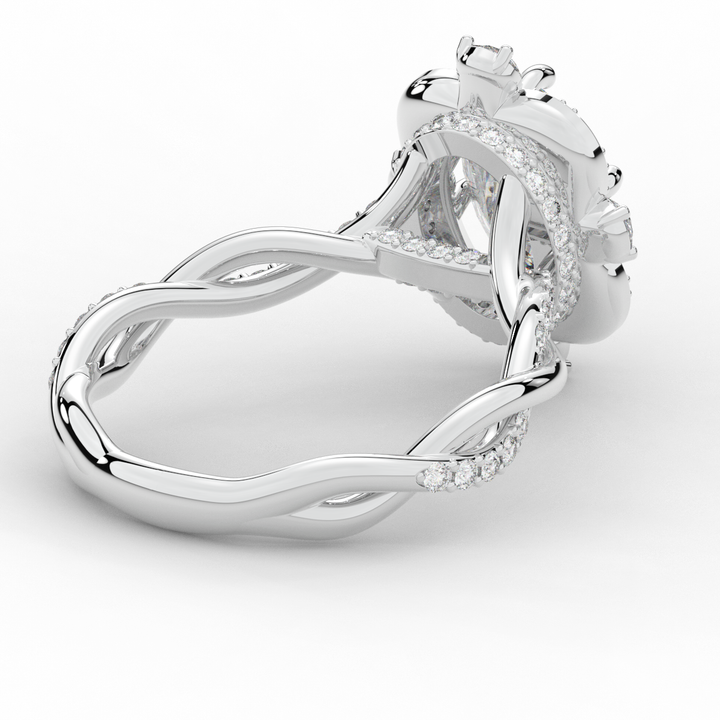 2.70CT.TW OVAL LAB DIAMOND HALO ENGAGEMENT RING - Nazarelle
