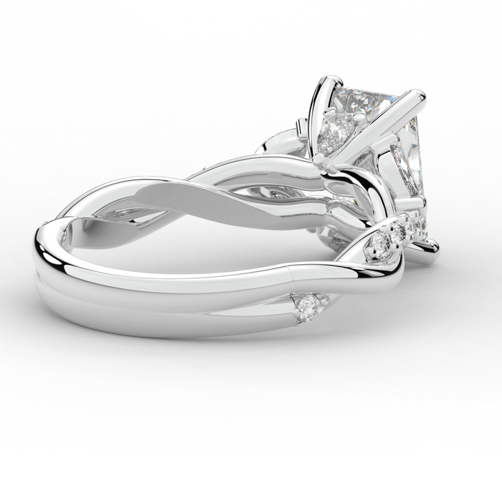 2.40CT.TW RADIANT LAB DIAMOND TWIST BAND ENGAGEMENT RING - Nazarelle