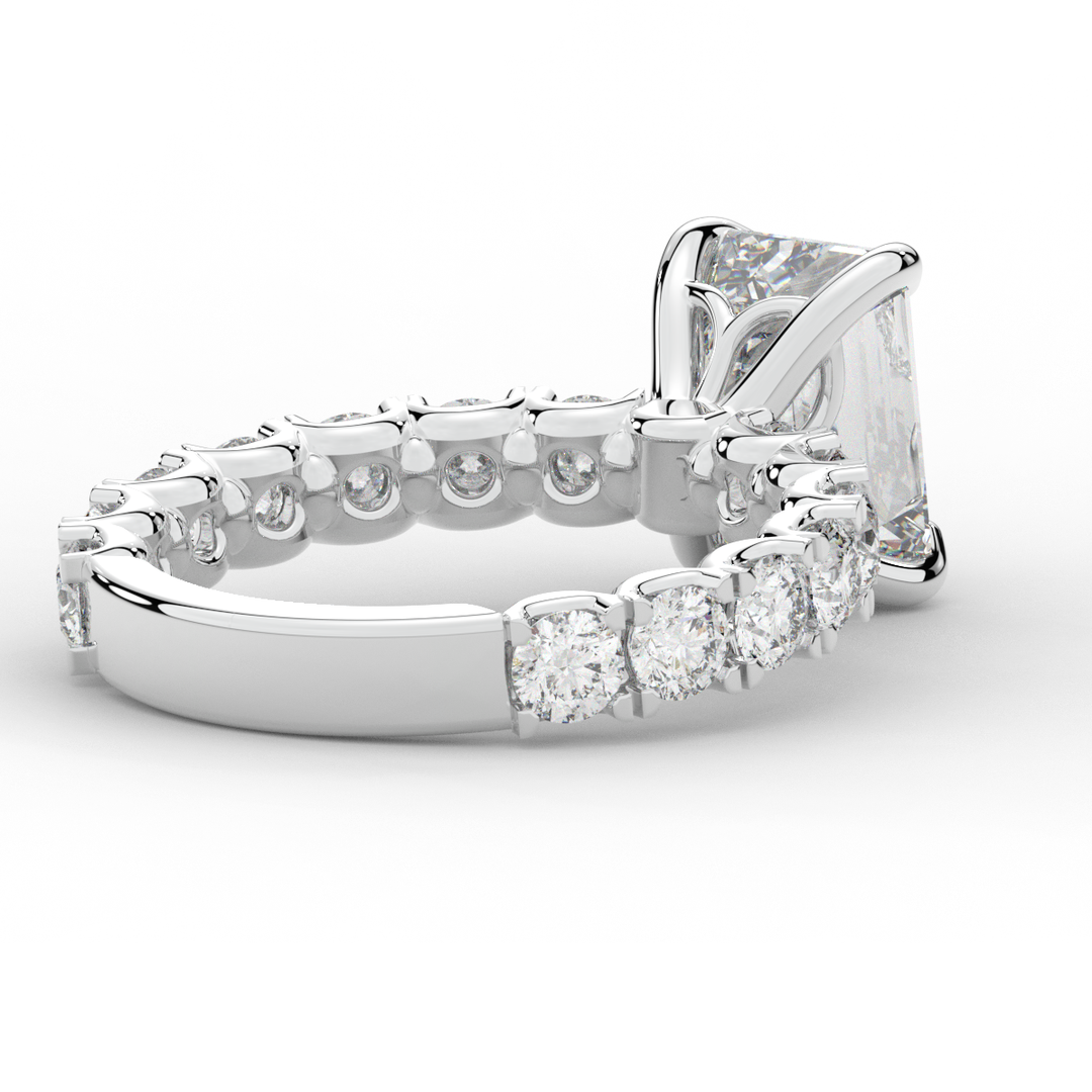 4.35CT.TW EMERALD CUT LAB DIAMOND ENGAGEMENT RING - Nazarelle