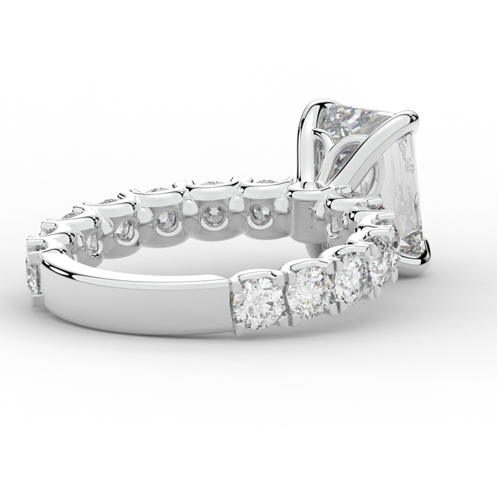 4.35CT.TW EMERALD CUT LAB DIAMOND ENGAGEMENT RING - Nazarelle