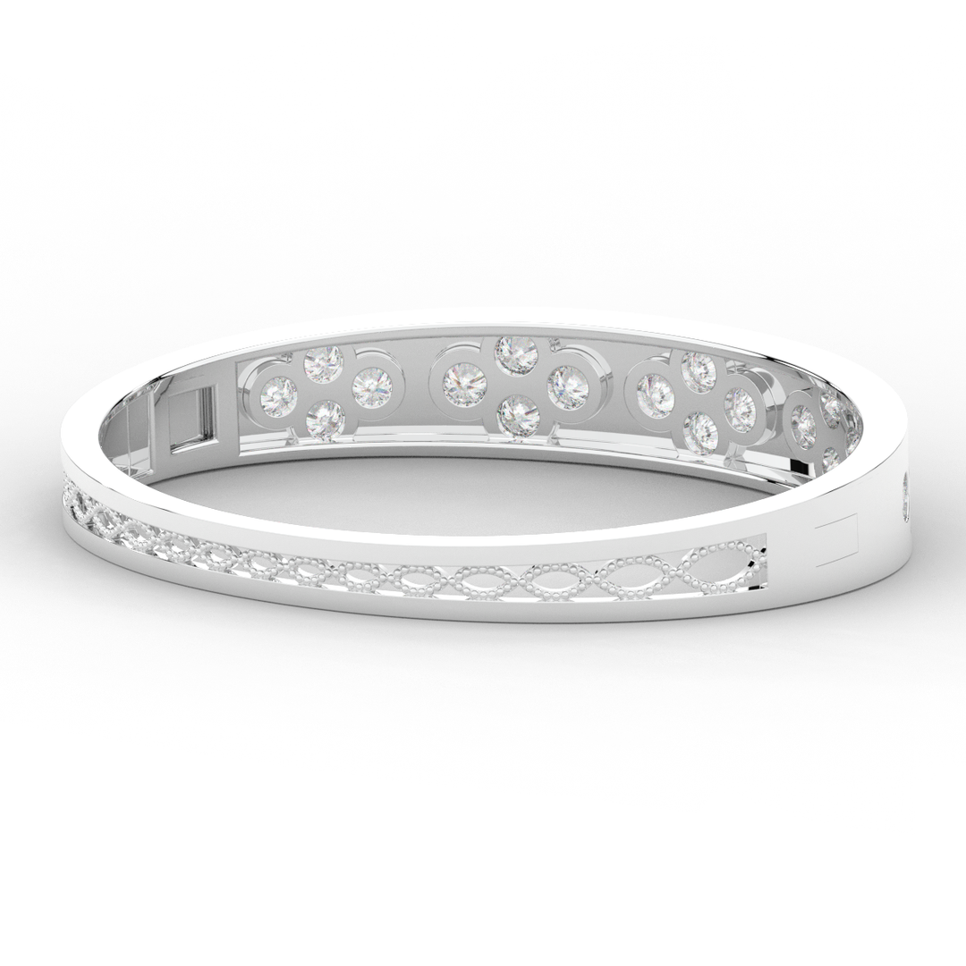 4.10CT.TW ROUND LAB DIAMOND BEZEL SET BANGLE - Nazarelle