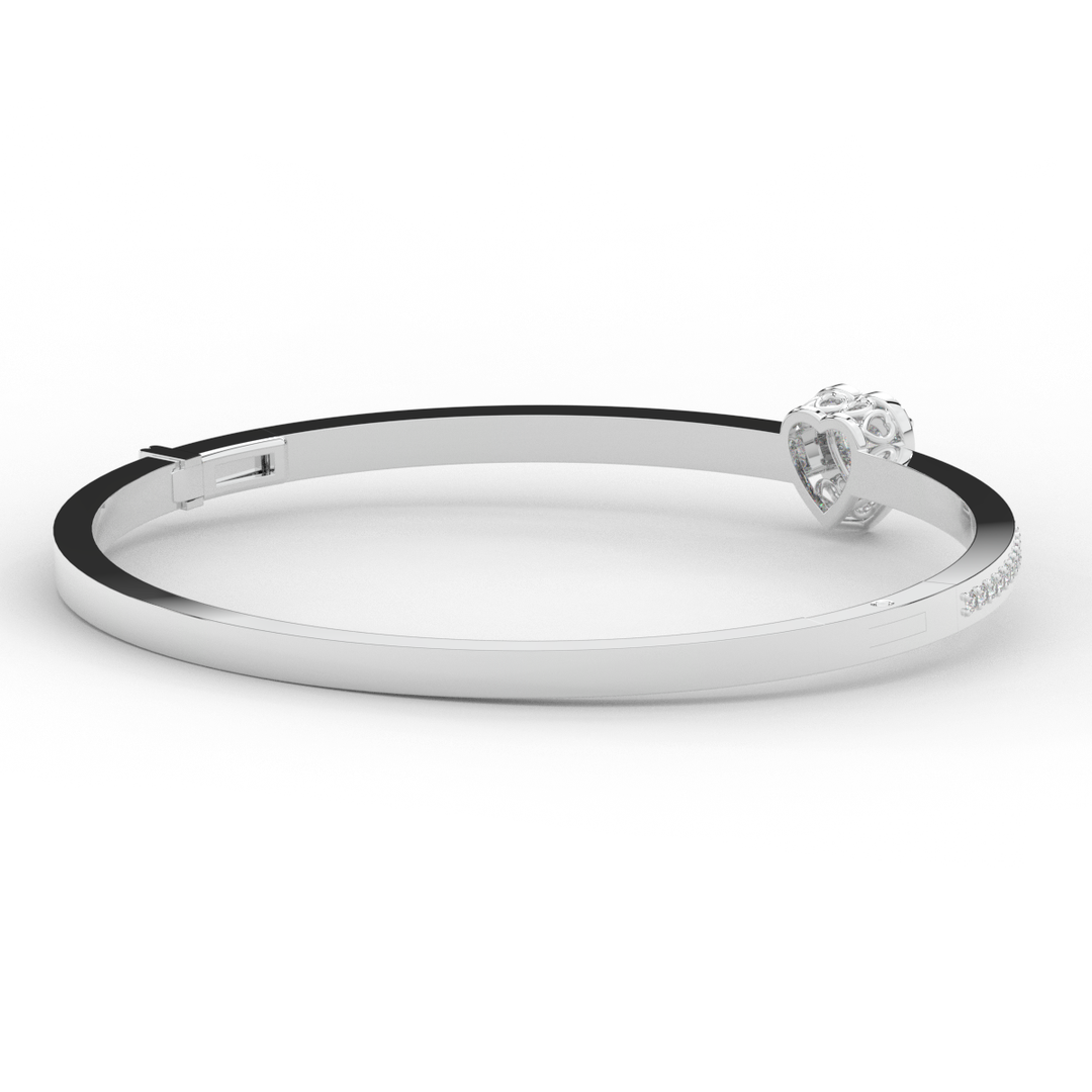1.65CT.TW HEART AND ROUND LAB DIAMOND  BANGLE - Nazarelle