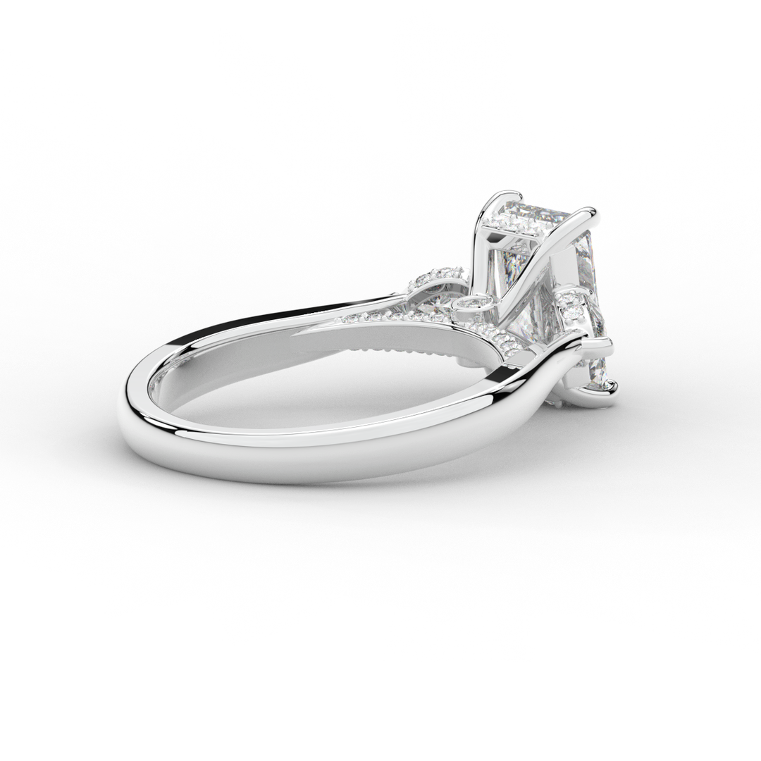 2.40CT.TW RADIANT LAB DIAMOND 3 STONE ENGAGEMENT RING - Nazarelle