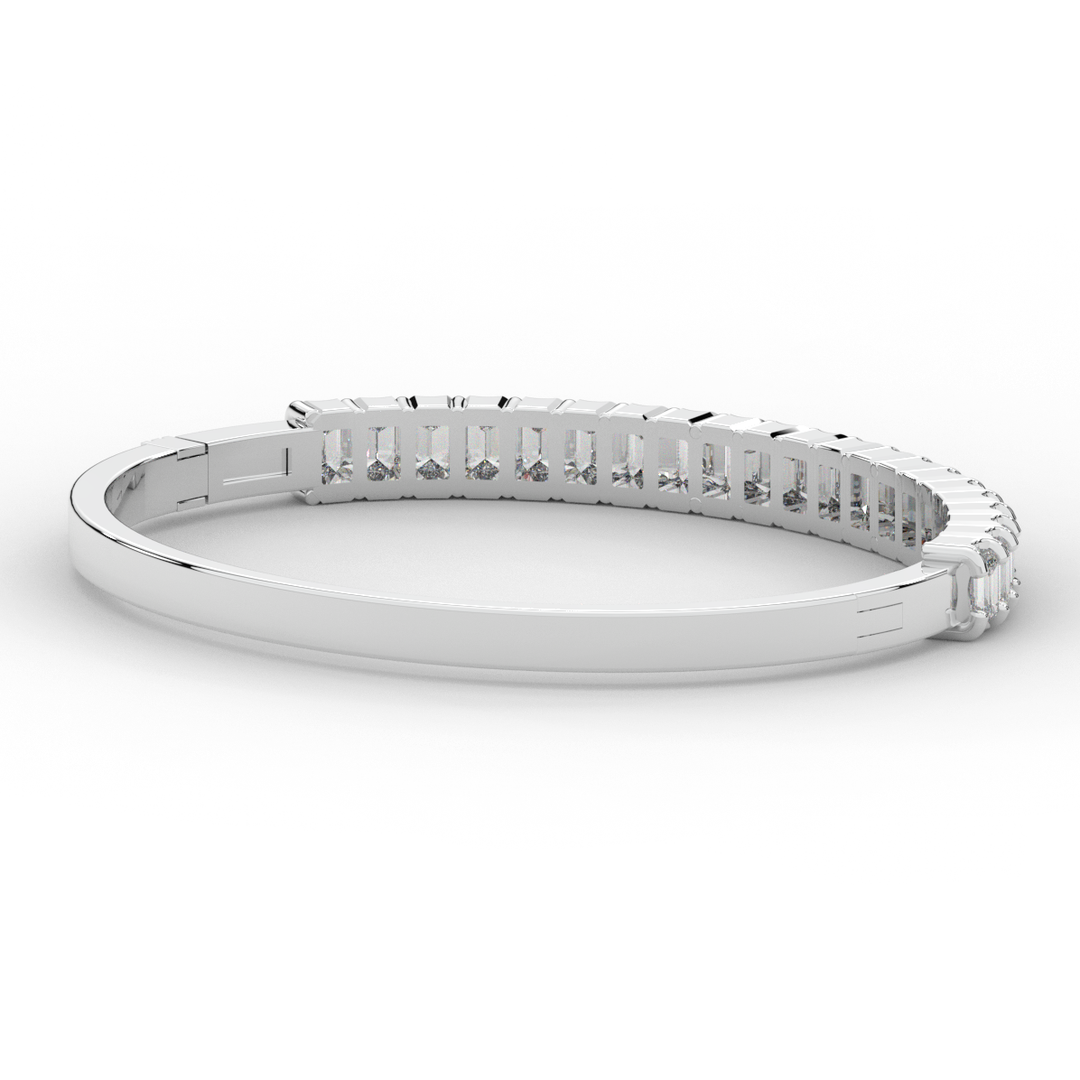 6.50CT.TW EMERALD CUT LAB DIAMOND BANGLE - Nazarelle