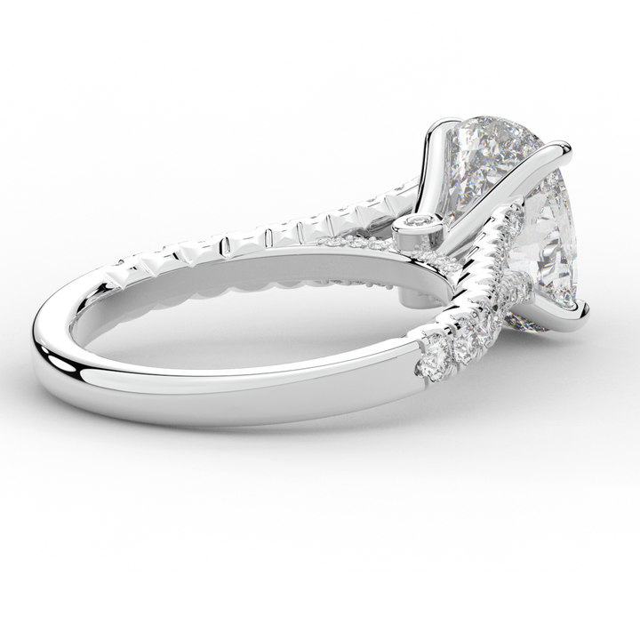 3.45CT.TW CUSHION LAB DIAMOND ENGAGEMENT RING - Nazarelle