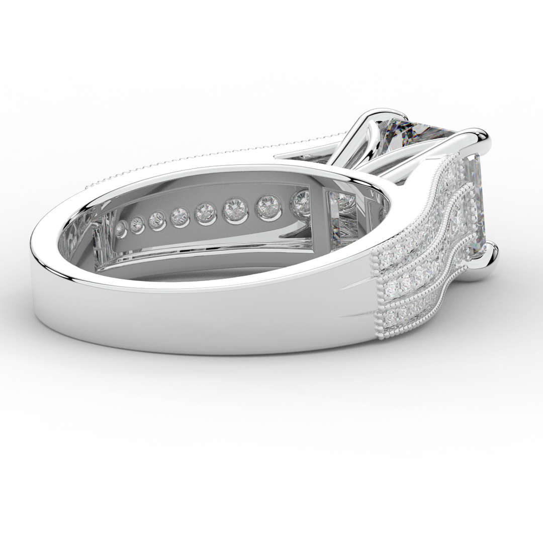 3.55CT.TW ASSCHER LAB DIAMOND ENGAGEMENT RING - Nazarelle