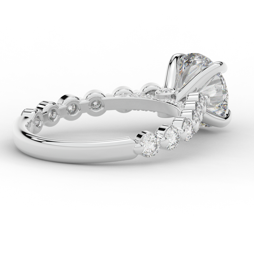 3.90CT.TW ROUND LAB DIAMOND ENGAGEMENT RING - Nazarelle
