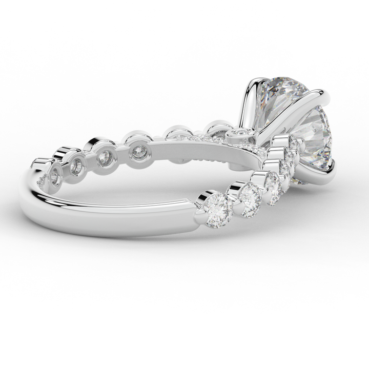 3.90CT.TW ROUND LAB DIAMOND ENGAGEMENT RING - Nazarelle