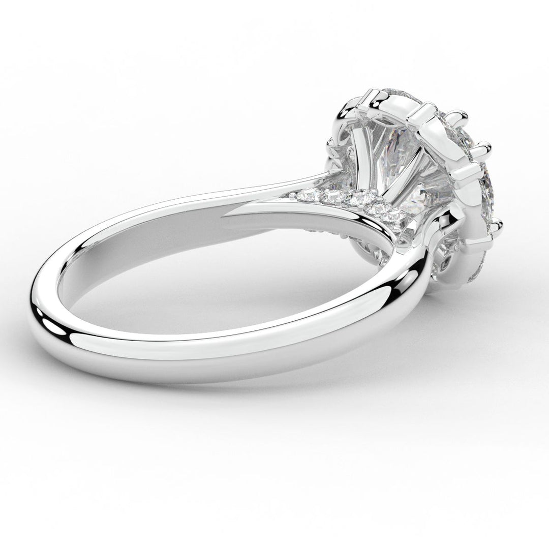 2.40CT.TW ROUND LAB DIAMOND HALO ENGAGEMENT RING - Nazarelle