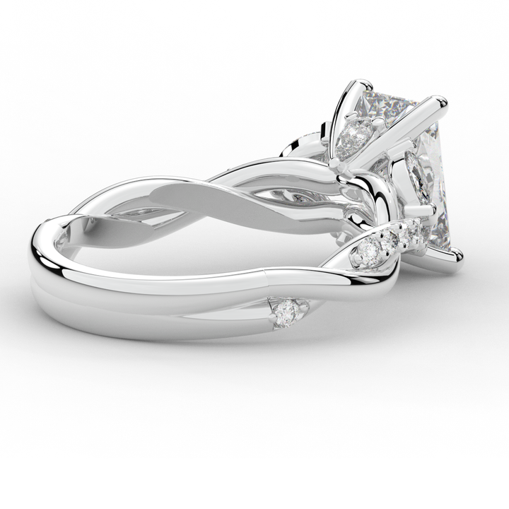 2.40CT.TW RADIANT LAB DIAMOND TWIST BAND ENGAGEMENT RING - Nazarelle