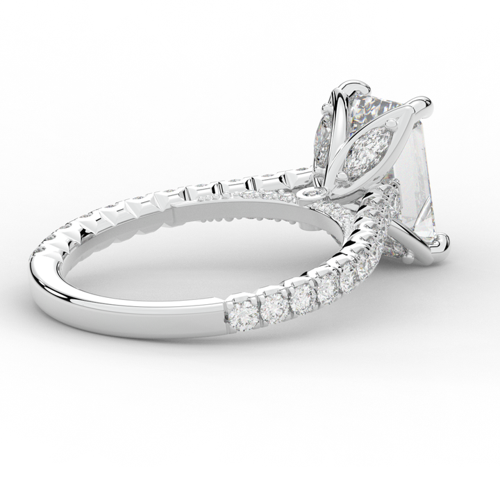 2.70CT.TW EMERALD CUT LAB DIAMOND SOLITAIRE ENGAGEMENT RING - Nazarelle